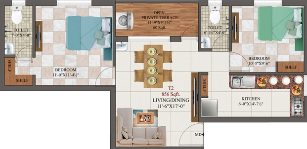 2 BHK Flat in AK Gypsum in Pammal, Chennai - Image 556954