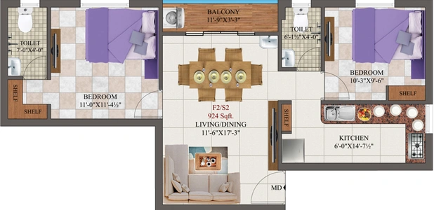 2 BHK Flat in AK Gypsum in Pammal, Chennai - Image 556955