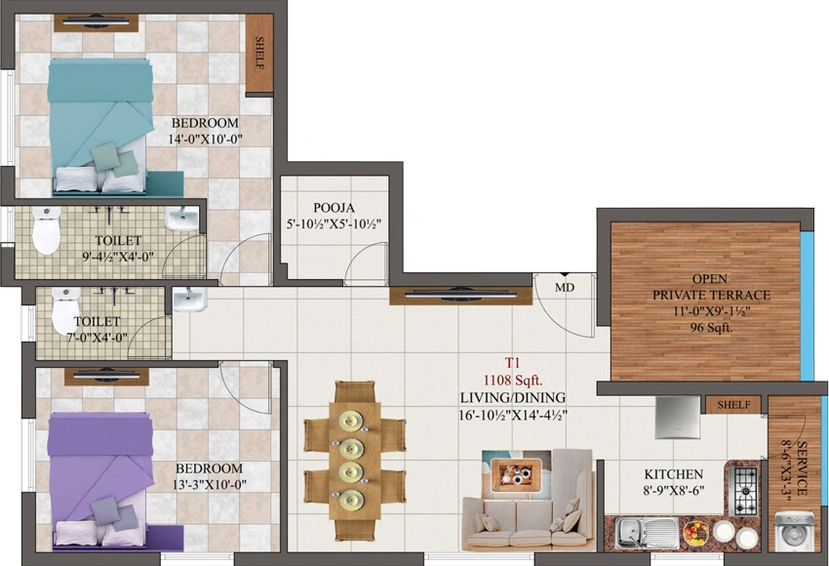 3 BHK Flat in AK Gypsum in Pammal, Chennai - Image 556956
