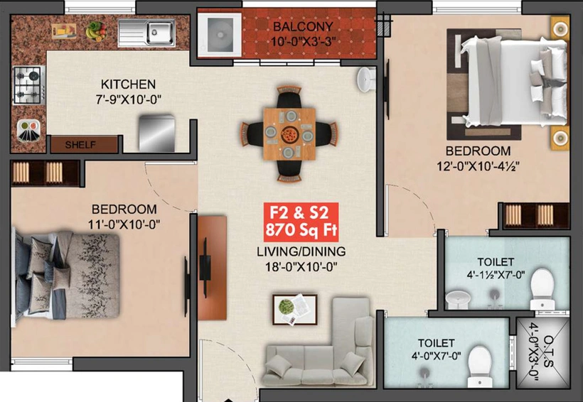 2 BHK Flat in AK Howlite in Pammal, Chennai - Image 557131