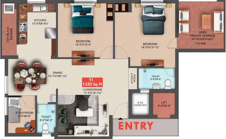 3 BHK Flat in AK Howlite in Pammal, Chennai - Image 557135