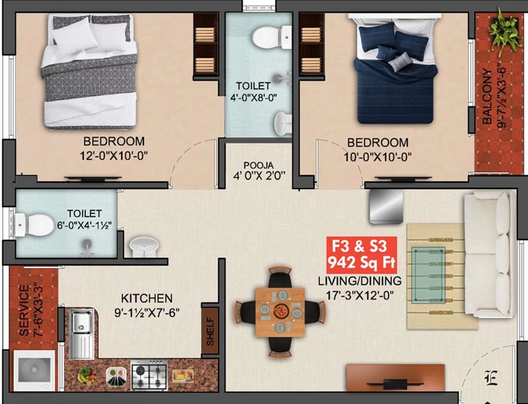 2 BHK Flat in AK Howlite in Pammal, Chennai - Image 557132