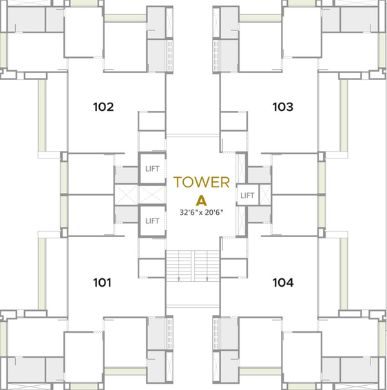 Floor Plan of Kiara Opulent in Koteshwar, Ahmedabad - Image 68316
