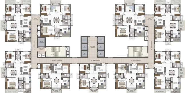Floor Plan of Team4 Nyla in Miyapur, Hyderabad - Image 66327