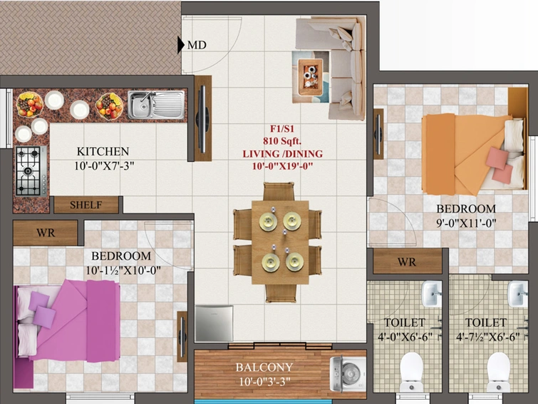 2 BHK Flat in AK Flourite in Pammal, Chennai - Image 557187