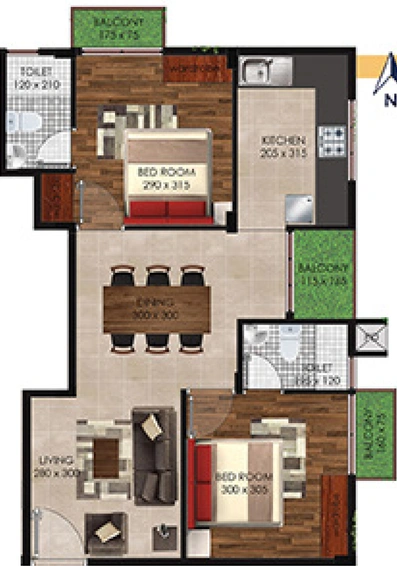2 BHK Flat in NJN Melody in Kakkanad, Kochi - Image 562645