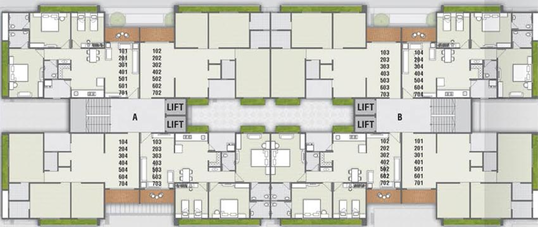 Floor Plan of Devgram Residency in Nana Chiloda, Ahmedabad - Image 68326