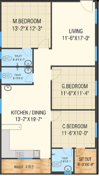 3 BHK Flat in Praneeth Pranav Daffodils in Mallampet, Hyderabad - Image 561461
