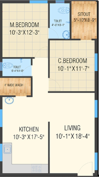 2 BHK Flat in Praneeth Pranav Daffodils in Mallampet, Hyderabad - Image 561459