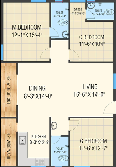 3 BHK Flat in Praneeth Pranav Daffodils in Mallampet, Hyderabad - Image 561462