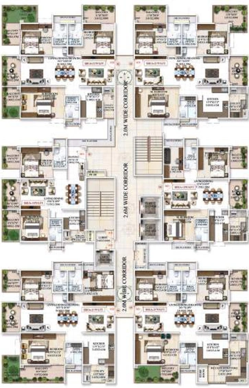 Floor Plan of Praneeth Pranav Jaitra in Miyapur, Hyderabad - Image 66455