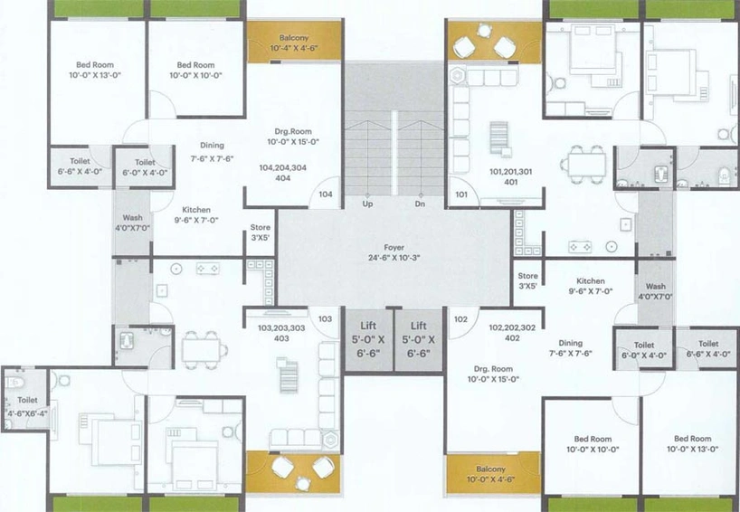 Floor Plan of Sai Krishna Icon in Nana Chiloda, Ahmedabad - Image 68336