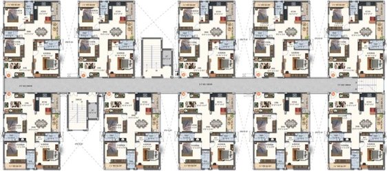 Floor Plan of Satya Sree Nivriti in Miyapur, Hyderabad - Image 66477