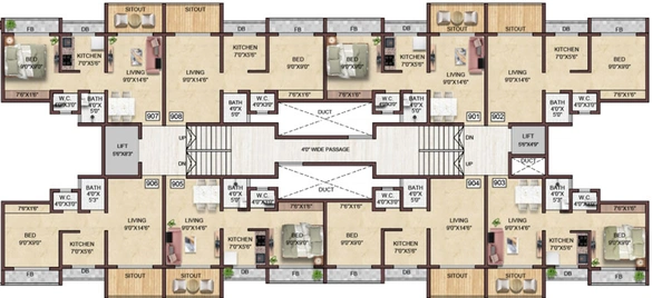 Floor Plan of Lodha Dreams Heights in Naigaon East, Palghar - Image 16564