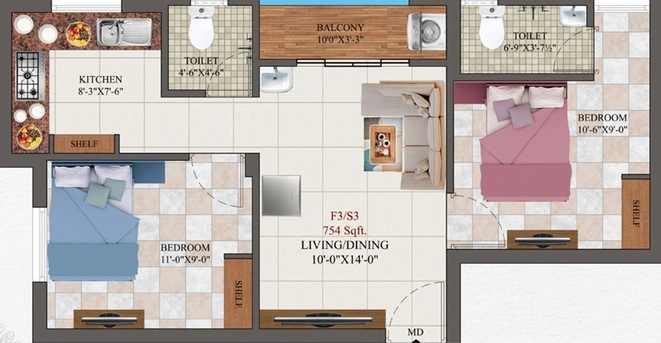 2 BHK Flat in AK Chromite & Halite in Chitlapakkam, Chennai - Image 558277