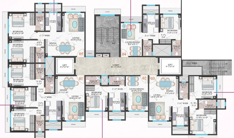 Floor Plan of Modi Wisteria in Kandivali West, Mumbai - Image 22481