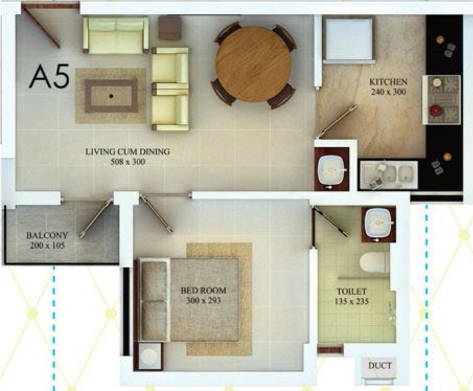 1 BHK Flat in Syama Dynamic Kudumbam in Vyttila, Kochi - Image 562899