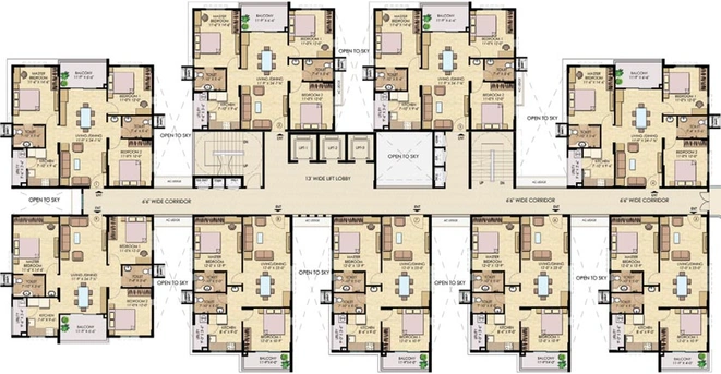 Floor Plan of K Raheja Vistas in Secunderabad, Hyderabad - Image 66673