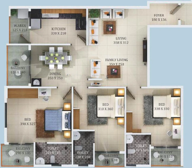 3 BHK Flat in Varma Maalika in Thrippunithura, Kochi - Image 562939