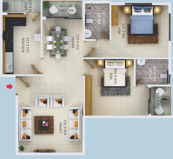 2 BHK Flat in Varma Maalika in Thrippunithura, Kochi - Image 562937