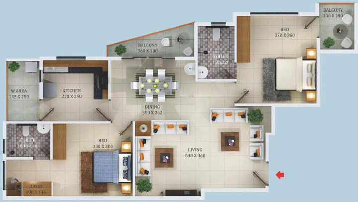 2 BHK Flat in Varma Maalika in Thrippunithura, Kochi - Image 562938