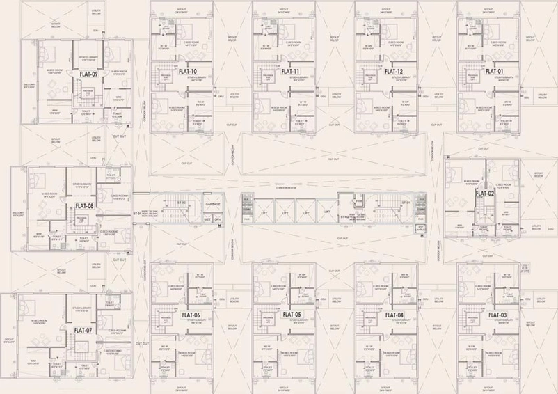 Floor Plan of Pooja River Breeze in Narsingi, Hyderabad - Image 66980