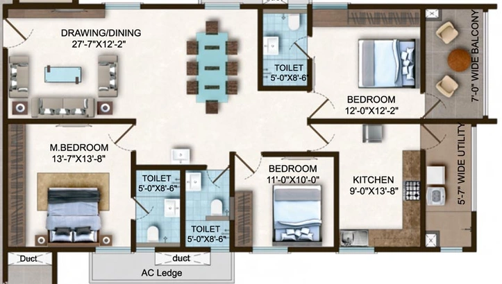 3 BHK Flat in SMR Vinay Iconia Phase 5 in Kondapur, Hyderabad - Image 562029