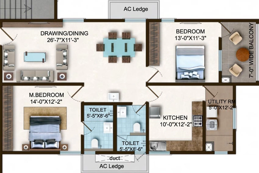 2 BHK Flat in SMR Vinay Iconia Phase 5 in Kondapur, Hyderabad - Image 562028