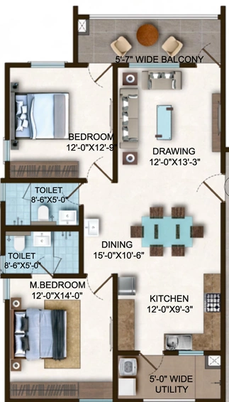 2 BHK Flat in SMR Vinay Iconia Phase 5 in Kondapur, Hyderabad - Image 562027