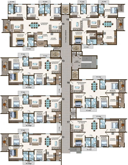 Floor Plan of SMR Vinay Iconia Phase 5 in Kondapur, Hyderabad - Image 66690
