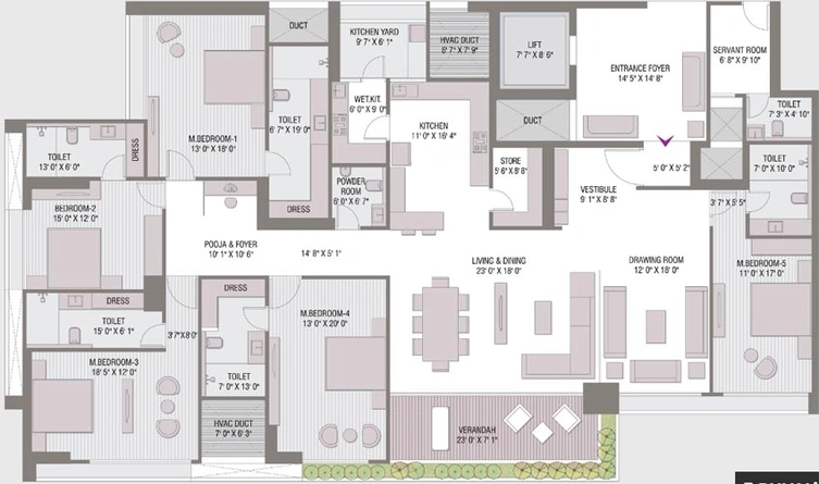 5 BHK Flat in Constera Anamika High Point in Bodakdev, Ahmedabad - Image 569796