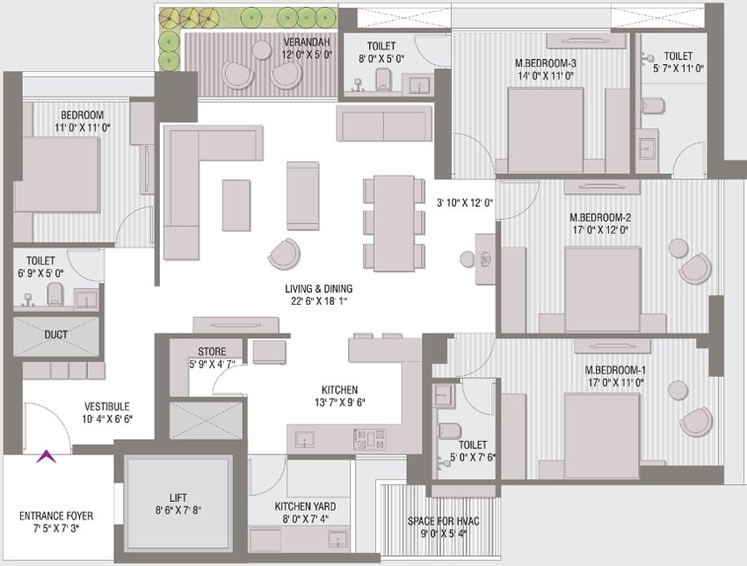 4 BHK Flat in Constera Anamika High Point in Bodakdev, Ahmedabad - Image 569794