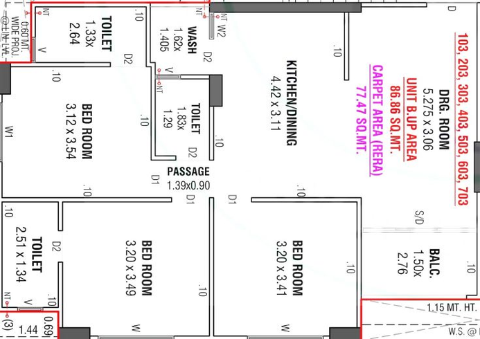 3 BHK Flat in Avis Western Greens in Ghuma, Ahmedabad - Image 569819