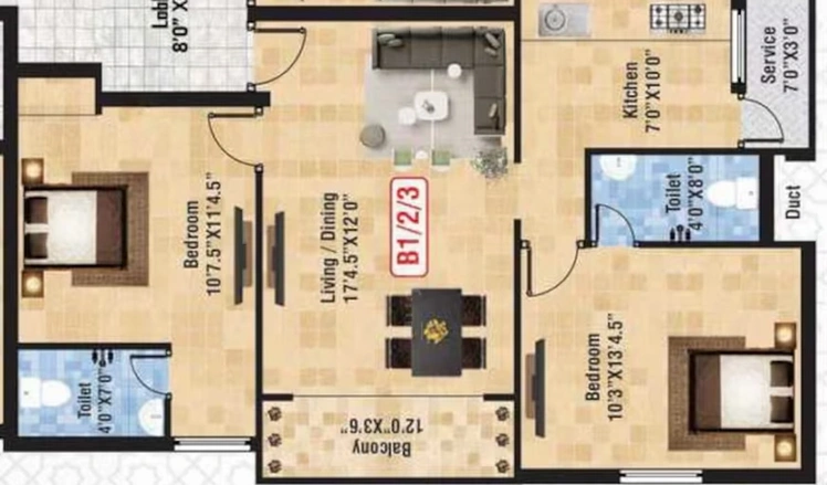 2 BHK Flat in Vijay Majestic in Madipakkam, Chennai - Image 567297