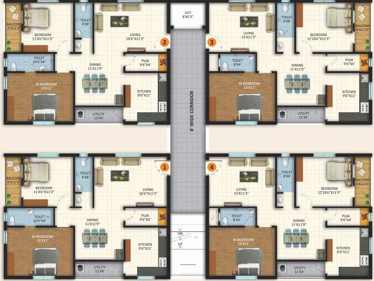 Floor Plan of GK Festoon in Secunderabad, Hyderabad - Image 66351