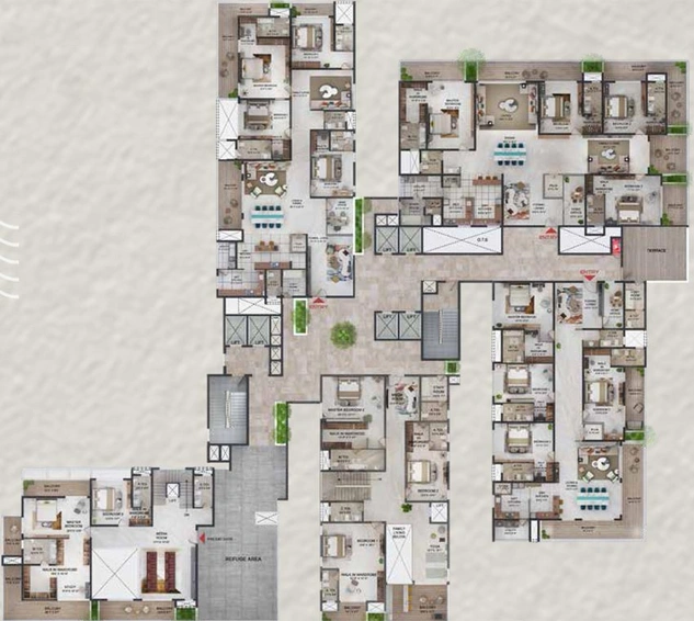 Floor Plan of Prestige Vaishnaoi Rainbow Waters in Rai Durg, Hyderabad - Image 66166