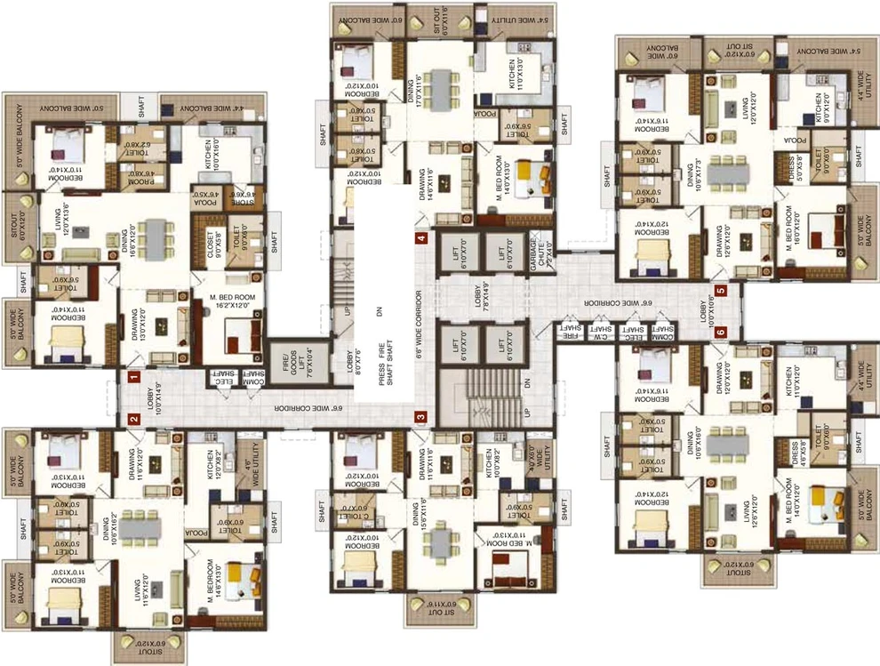 Floor Plan of The Vue Residences in Puppalaguda, Hyderabad - Image 66717
