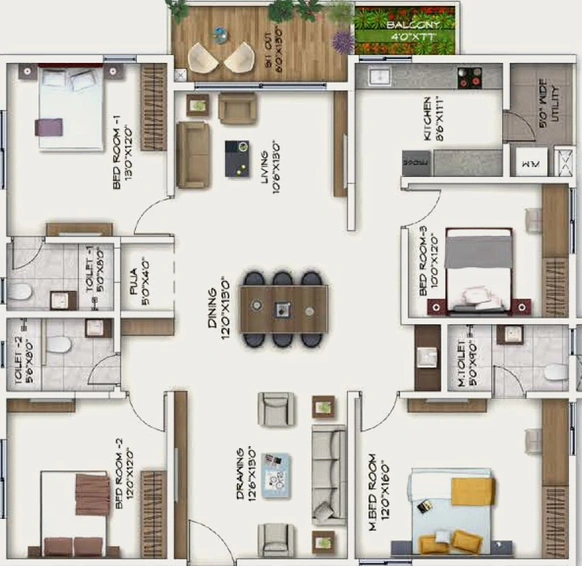 4 BHK Flat in Sukhii Ubuntu in Puppalaguda, Hyderabad - Image 563455
