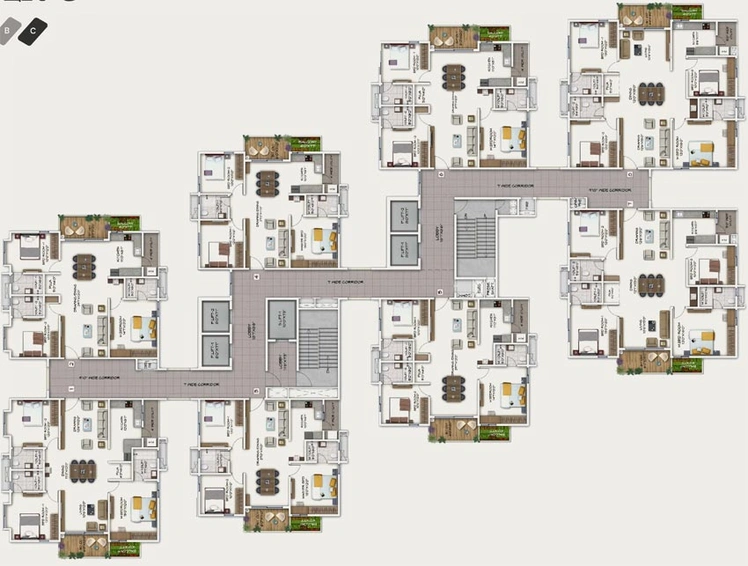Floor Plan of Sukhii Ubuntu in Puppalaguda, Hyderabad - Image 67011
