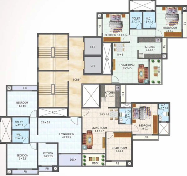 Floor Plan of Tricity Skyline in Sanpada, Navi Mumbai - Image 67421