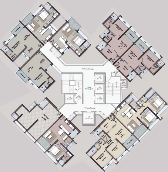 Floor Plan of Raheja Solaris in Juinagar, Navi Mumbai - Image 34510