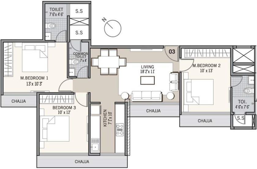 3 BHK Flat in Tricity Eros in Kharghar, Navi Mumbai - Image 560970