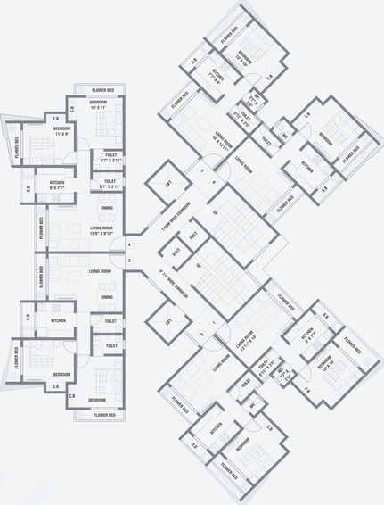 Floor Plan of NG Diamond Hill Phase 3 in Mira Road East, Thane - Image 19755
