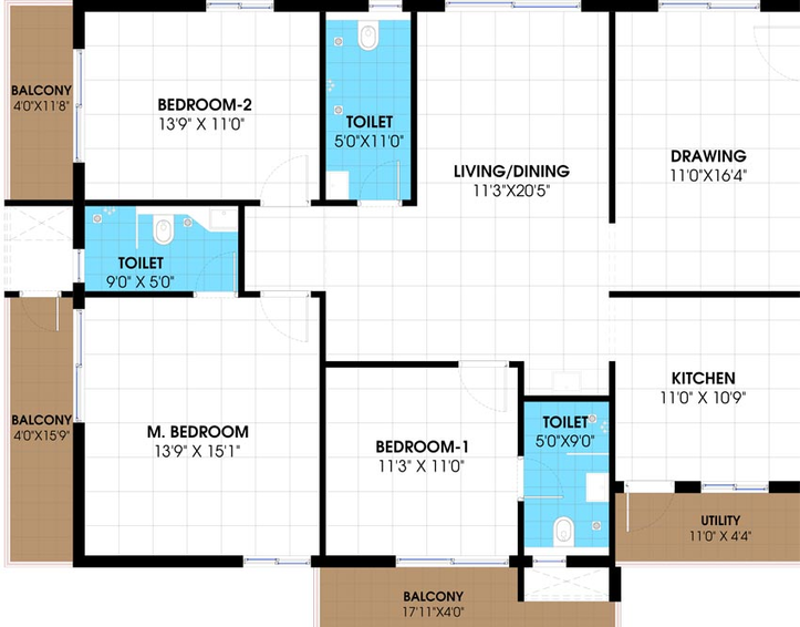 3 BHK Flat in Praneeth Jaagruthi Elite in Kollur, Hyderabad - Image 560676