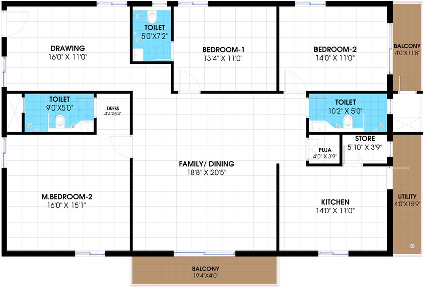 3 BHK Flat in Praneeth Jaagruthi Elite in Kollur, Hyderabad - Image 560677