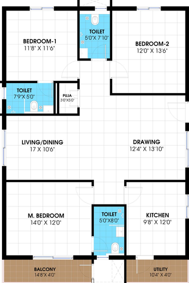 3 BHK Flat in Praneeth Jaagruthi Elite in Kollur, Hyderabad - Image 560674
