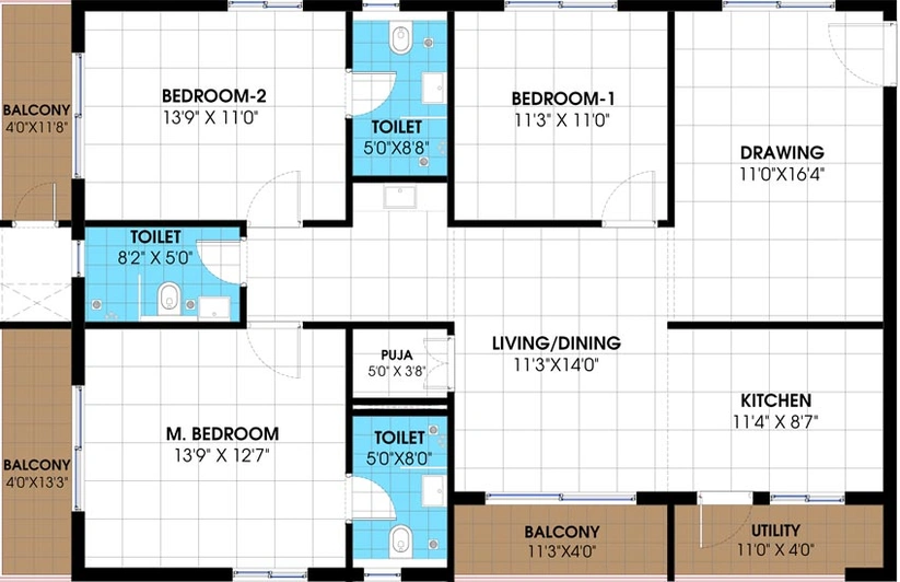 3 BHK Flat in Praneeth Jaagruthi Elite in Kollur, Hyderabad - Image 560675