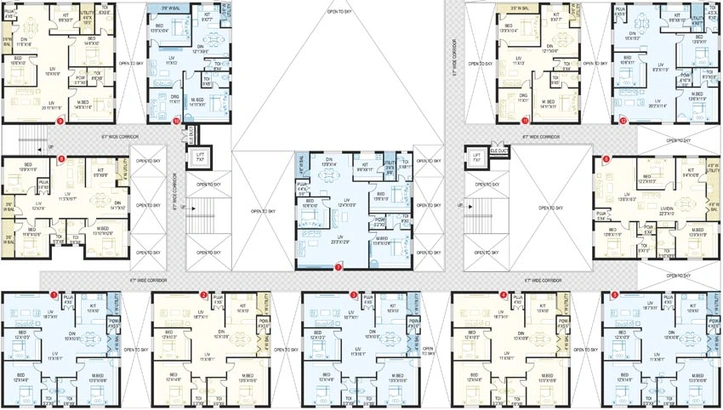 Floor Plan of ZR Ivory Towers in Kompally, Hyderabad - Image 66263