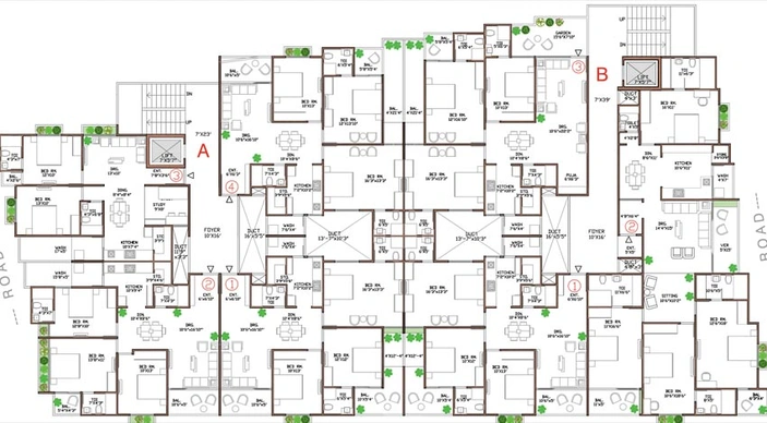 Floor Plan of Takshashila Crest in New Maninagar, Ahmedabad - Image 69068