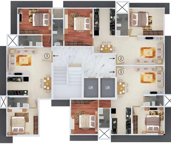Floor Plan of Zee Milan in Santacruz East, Mumbai - Image 82976